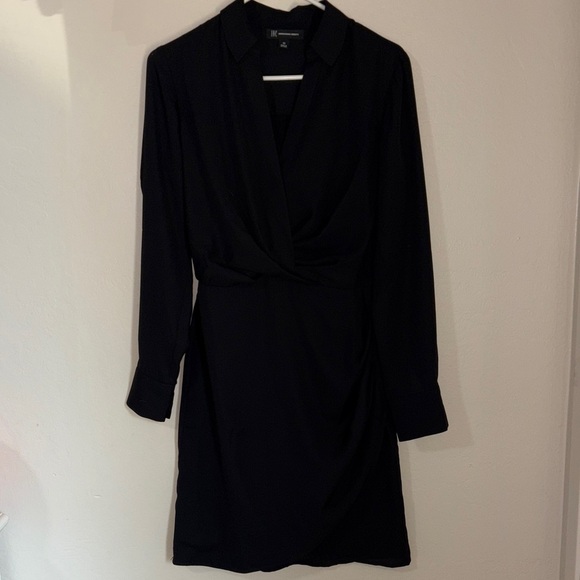 INC International Concepts Elegant Black Wrap Mini Dress - Picture 2 of 7